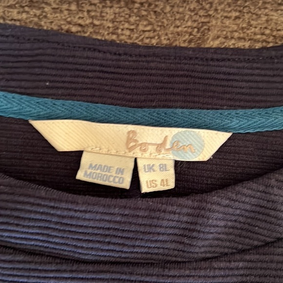 Boden Navy Blue Crew Neck Long Sleeves Knit Stretch Dress Size 4L - Picture 8 of 8